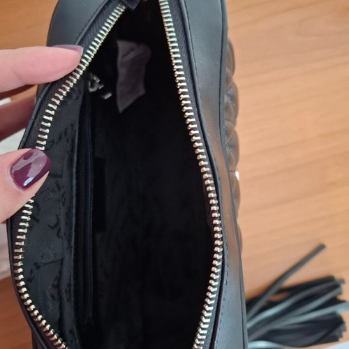 Marie Claire Black Quilted Crossbody Bag Like New with Tassel