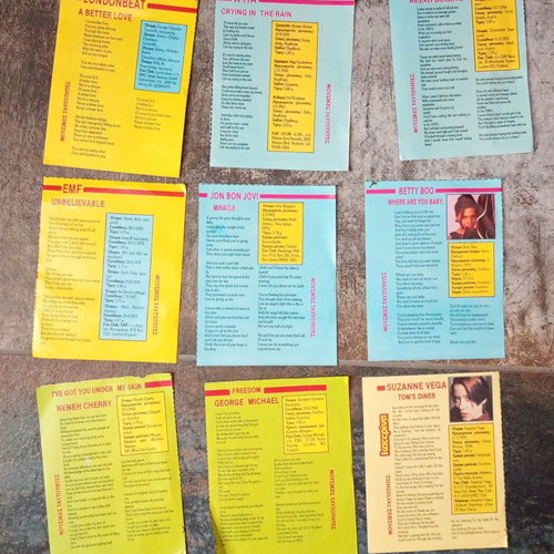 Collectible Music Identities Set of 9 from KATERINA Magazine 1990-1991, like new