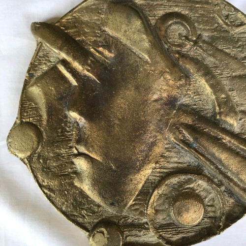Large bronze sculpture medal by Mary Papakonstantinou used