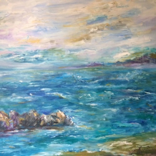 Paintings "The Girl and the Landscape" and "Stormy Sea" new