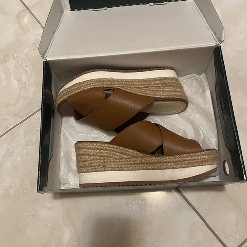 Ralph Lauren leather platform espadrilles like new, size 39, tan