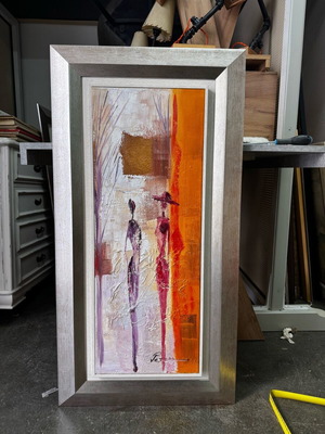 Retzas painting "Morphes" like new, double frame artwork