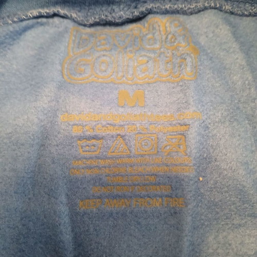 David & Goliath hoodie blue, size M, new