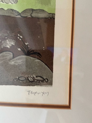 Πίνακας ζωγραφικής Τσαρούχης Ο ποδηλάτης μεταξοτυπία σαν καινούργιο