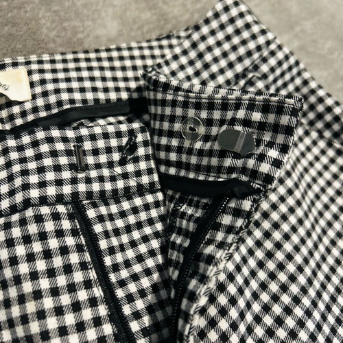 Pink Woman fabric checkered pants like new, black and white, XS