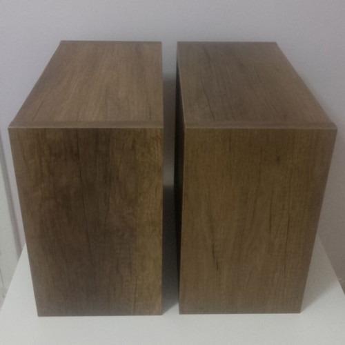 Wall shelves cubes set of 2, like new, dark brown oak wood