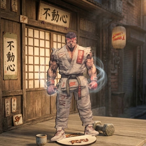 Street Fighter Ryu wooden standee custom streetwear design, new