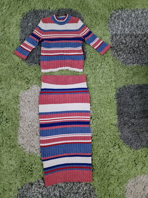 H&M knitted bodycon set top & skirt! Size S