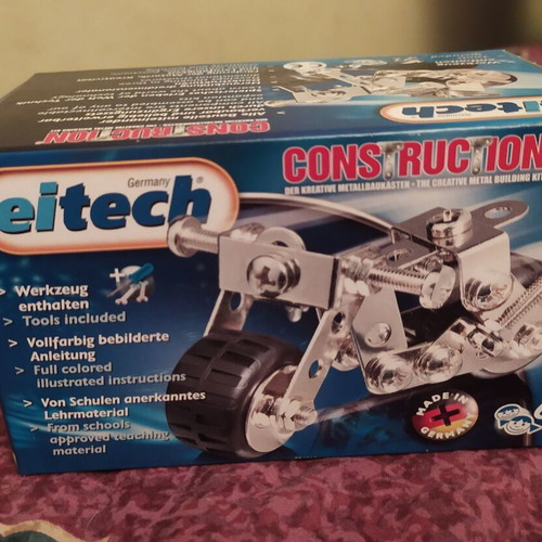 Eitech Mini Metal Motorcycle Construction Toy new, 59 pieces