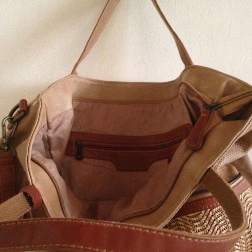 Dudlin Firenze Italy crossbody bag used, beige and brown