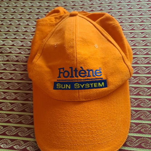 Foltene Sun System promotional jockey cap like new, cotton, orange