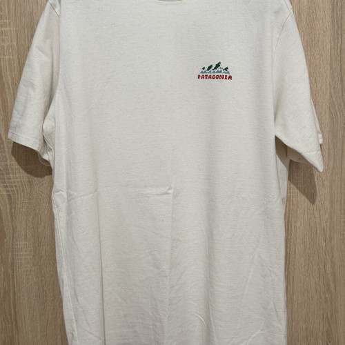 Patagonia Responsibili-Tee Dammin' Kills Salmon T-shirt Large new, birch white