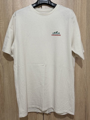 Patagonia Responsibili-Tee Dammin' Kills Salmon T-shirt Large new, birch white
