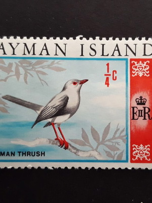 Γραμματόσημο Cayman Islands 1969 με Thrush Bird, σαν καινούργιο
