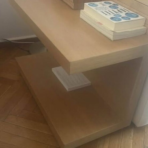 Solid beech wood bookcases with sliding drawer, custom made