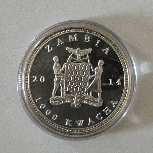 Zambia 1000 Kwacha 2014 African Wildlife Rhinoceros Proof Coin