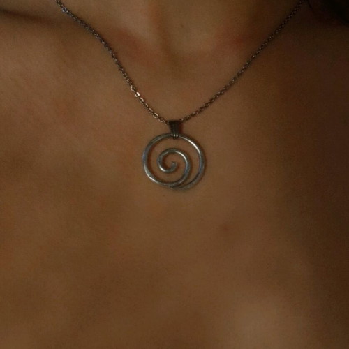 Stainless steel necklace handmade, fully rustproof, silver