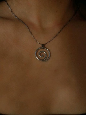 Stainless steel necklace handmade, fully rustproof, silver
