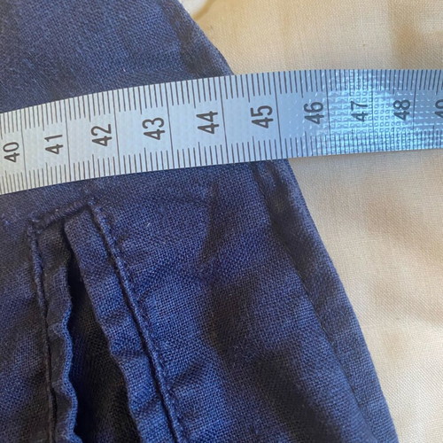 Adagio vintage navy blue linen midi skirt size large like new