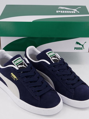 Puma men's sneakers in natural suede, size 41, navy and beige