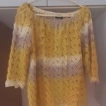 Yellow leaf-patterned blouse