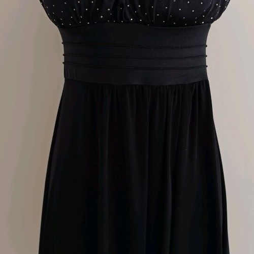Active Girl evening mini strapless dress like new, black with gold details