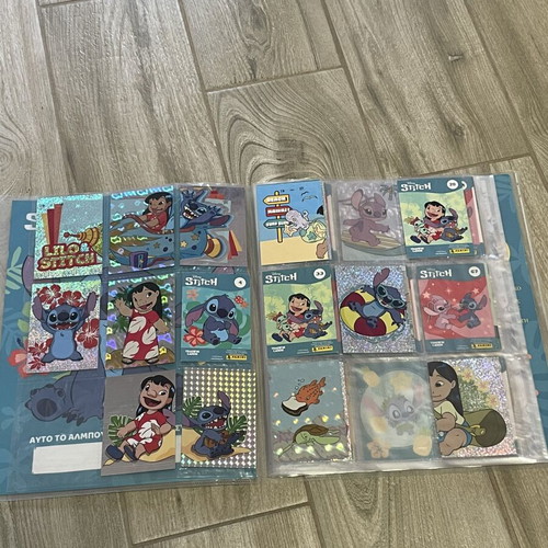 Stitch Panini album like new with 78 cards and 2 collectibles