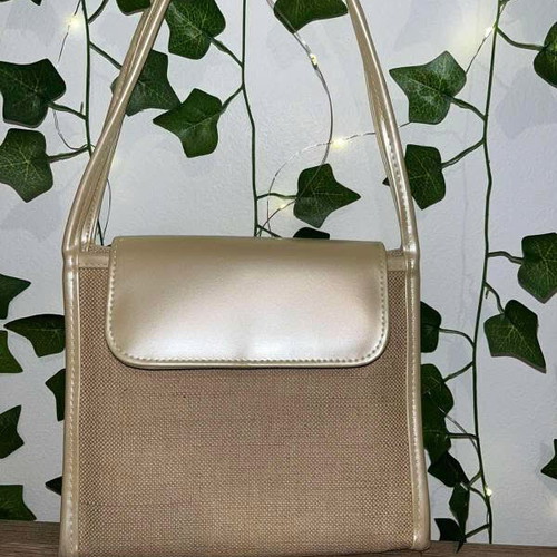 Women's shoulder bag like new, beige and gold
