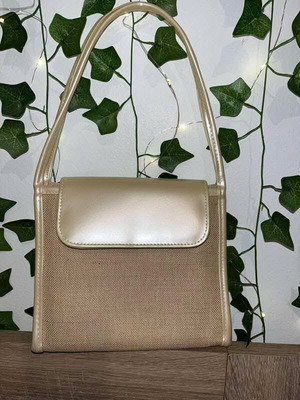 Women's shoulder bag like new, beige and gold