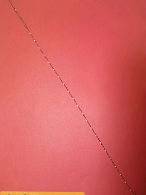 Anklet new stainless steel with white enamel details, 29 cm with pouch