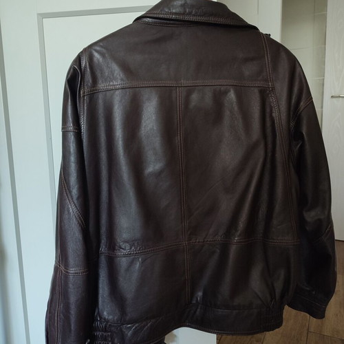 Vintage brown genuine leather jacket used, size XL