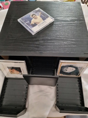 Wooden-plastic black CD case large capacity like new