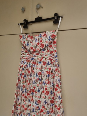 Mini strapless dress like new, multicolored, size XS