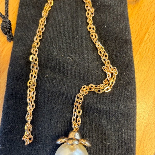 Necklace 72 cm with pearl used, vintage