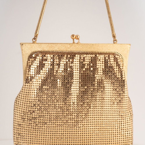 Vintage Gold-Tone Metal Mesh Evening Bag used
