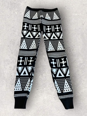 Wool leggings black and white like new, size S/M