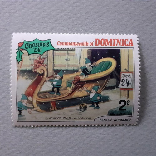 Disney Santa's Workshop Stamps Set 7 1981 new from Dominica
