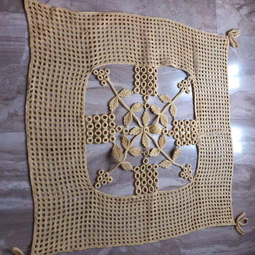 Handmade knitted piece new, dimensions 56×59