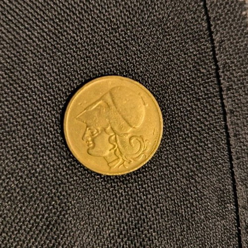 1 Drachma Coin 1926 Gold-Plated Like New, Second Hellenic Republic
