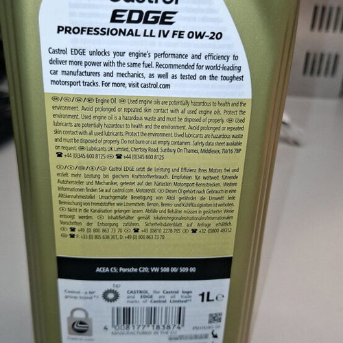 Castrol diesel engine oil 0W20 new