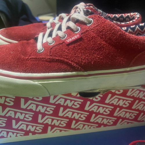 Vans red athletic shoes used, size 38