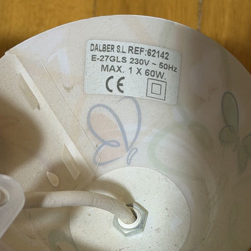 Children's plastic ceiling light with colorful butterflies for E27 bulb used
