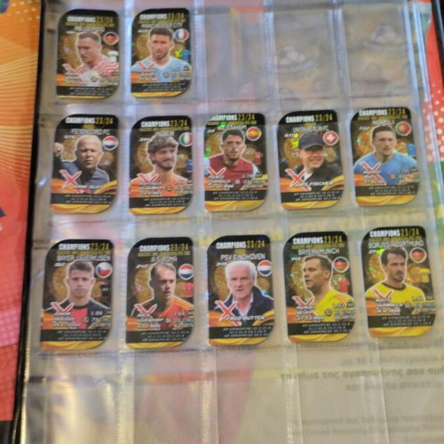 Panini football album and 12 collectible cards like new