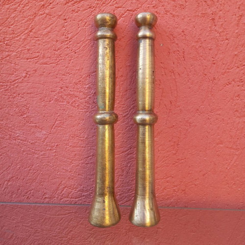Brass pestles used, set of 2, 600 grams each