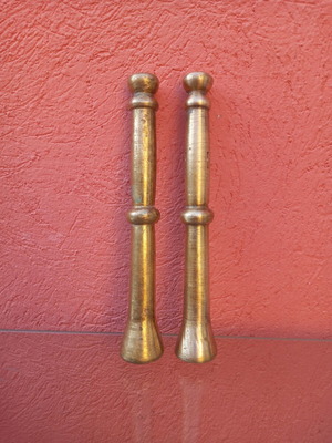 Brass pestles used, set of 2, 600 grams each