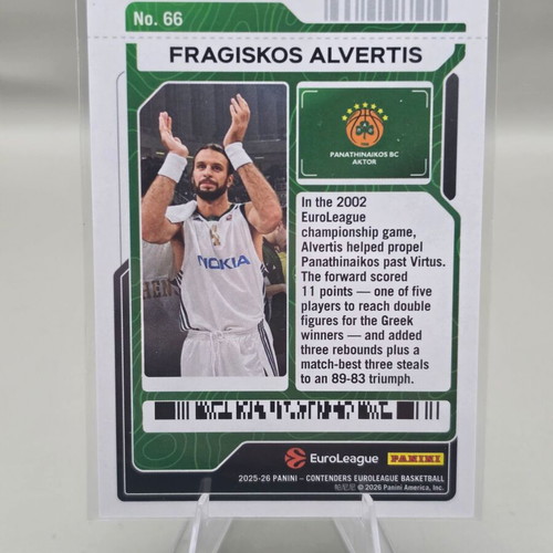 Fragiskos Alvertis Round 2 Ticket Panini Contenders EuroLeague 2025-26