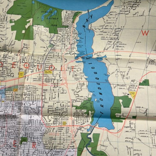 Rochester NY Road Map used, 1980s Americana with Kodak