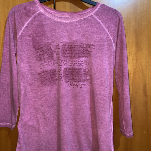 Napapijri women's t-shirt used, pink with 3/4 sleeve