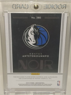 Kostas Antetokounmpo Panini Noir Blue Color Rookie Card with autograph like new