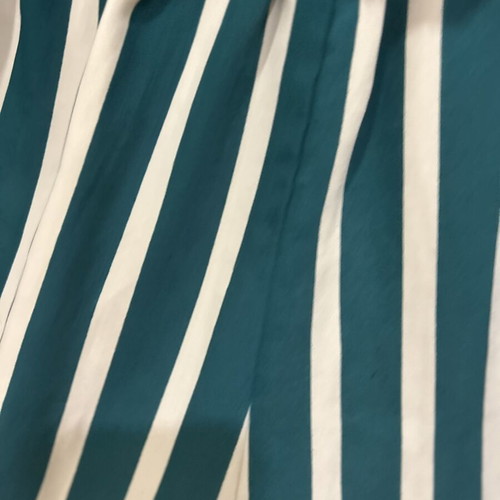 Zizzi women's striped emerald green and cream trousers